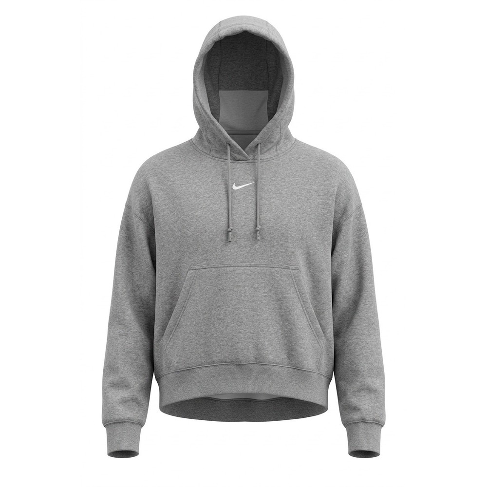 Nike‎ Small Swoosh Gray Hoodie Men's Small Pullover Sweatshirt Athletic Casual